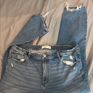 Distressed Blue Jeans